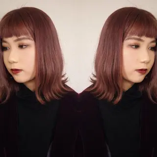 ミディアム カラー ヘアアレンジ 竹内啓太 ボブのヘアスタイル