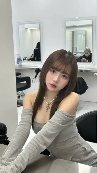 ロング カラー 中韓レイヤー/ ブラウン🤎はやとのヘアスタイル