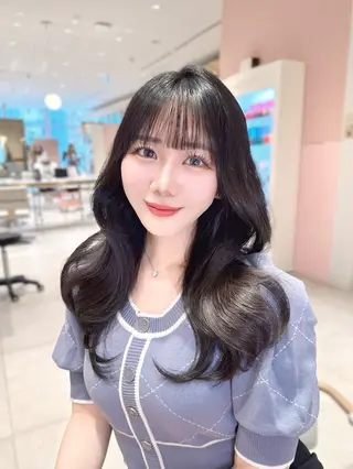 ミディアム カラー 韓国ヘア/レイヤー/ 顔まわり/りょーとのヘアスタイル