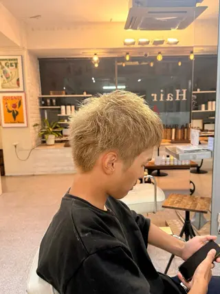 ショート カラー ウルフレイヤー エクステ/kokiのヘアスタイル