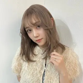 ミディアム カラー 透明感ワンカラー梅田 ダブルカラー/川上のヘアスタイル