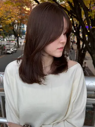 セミロング カラー GO TO DAY SHAIRE SALON SHIBUYA SOL所属・半個室サロン 早坂僚太のヘアスタイル