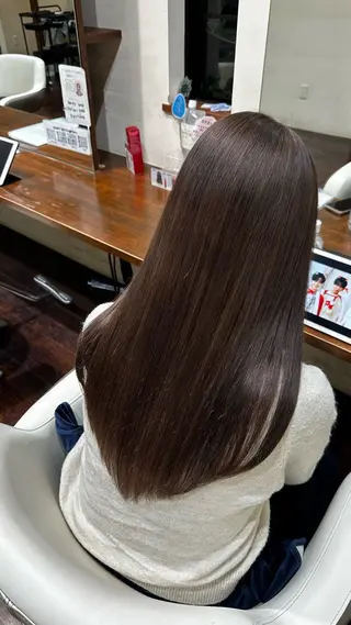 ロング ぴーす/縮毛矯正 /ナチュラルカラーのヘアスタイル