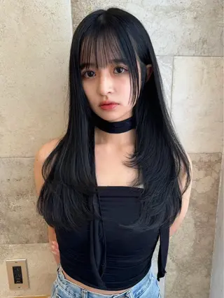 ロング 佐々木 花音のヘアスタイル