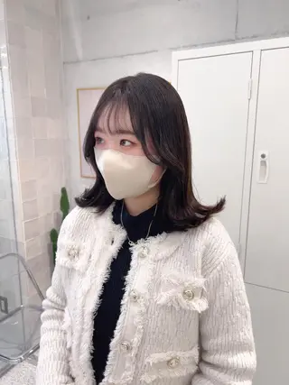 ミディアム カラー 韓国ヘア☁️ mitsukiのヘアスタイル