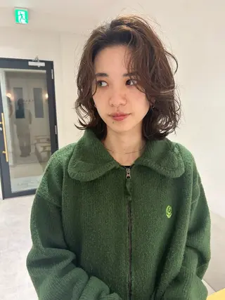 ミディアム パーマ パーマ特化 フシキサトシのヘアスタイル