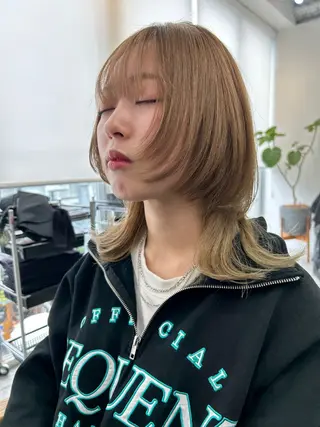 セミロング カラー RYOSUKE ハイトーンのヘアスタイル