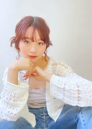 セミロング ヘアアレンジ 🫧ぷる艶カラー🫧 Yuubi🦩のヘアスタイル