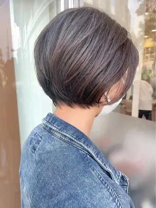 ショート ショート/ボブ/ 白髪ぼかし/しんやのヘアスタイル