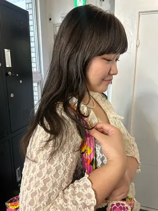 ロング カラー 小川真歩/パーマ /暖色オリーブのヘアスタイル