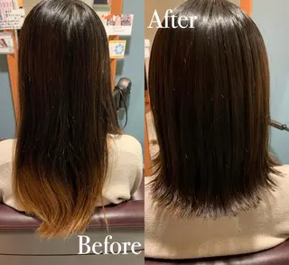 ミディアム 傷ませない縮毛矯正／ 吉岡 美江のヘアスタイル