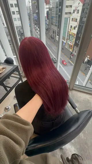 ミディアム カラー パーマ ヘアアレンジ RAF TOKYO所属・暖色💖ツヤ髪💖 masae🌼のヘアスタイル