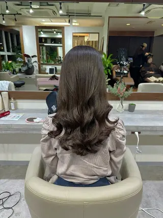 セミロング カラー パーマ 韓国ヘア/韓国風 パーマ/kazueのヘアスタイル