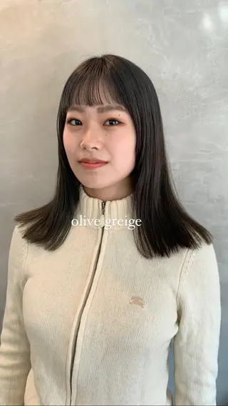 ロング カラー メンズ 落合希 Olivebeigeのヘアスタイル