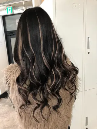 ロング カラー ヘアアレンジ 下妻 カラーエクステ難波のヘアスタイル