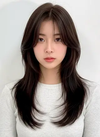 セミロング 渋谷/ハッシュ レイヤーカット/会田のヘアスタイル