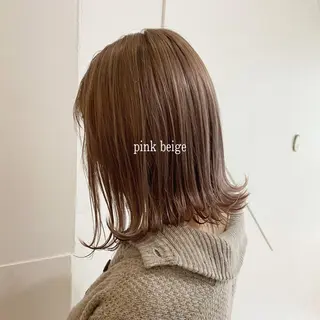 ミディアム カラー ハル🌸柔色/ ブリーチなし/艶髪のヘアスタイル