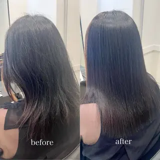 セミロング 縮毛矯正/髪質改善 /レイヤー/韓国のヘアスタイル