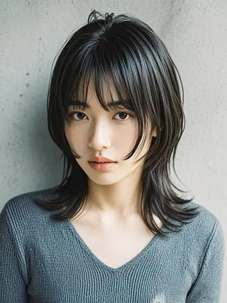 セミロング ウルフカット 811 大阪梅田 ウルフのヘアスタイル