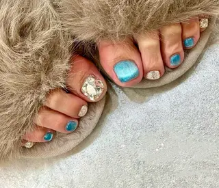 ネイル リボン、ガーリー パーツ放題専門店のネイルデザイン