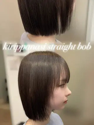 ショート カラー たぴ。ぱつっとボブ /暖色艶カラー🍒のヘアスタイル