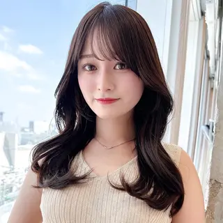 セミロング カラー 顔周り/くびれヘア 韓国ヘア💕風間るなのヘアスタイル