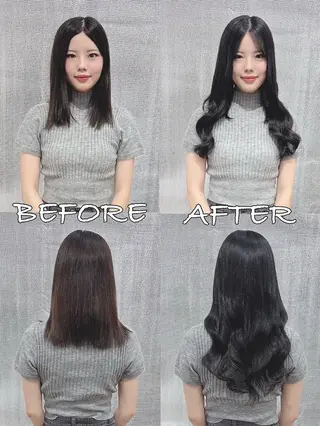 ロング カラー ヘアアレンジ LIP 大阪本店 エクステ 堀谷和孝のヘアスタイル