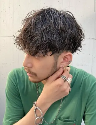 ショート カラー パーマ メンズ キッズ 栄💗レイヤーカット ｜韓国風｜haruのヘアスタイル