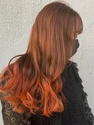 セミロング カラー モテ髪🌈細矢 森平のヘアスタイル