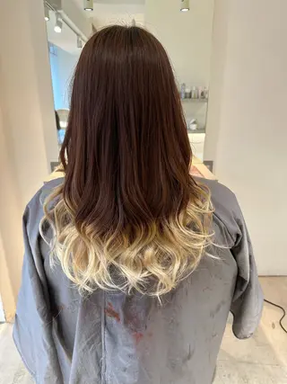 ロング カラー パーマ 🌈ハイトーン髪質改 善🌈polon🌟のヘアスタイル