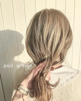 セミロング カラー 髪質改善✨️透明感カ ラー✧*。山下さいみのヘアスタイル