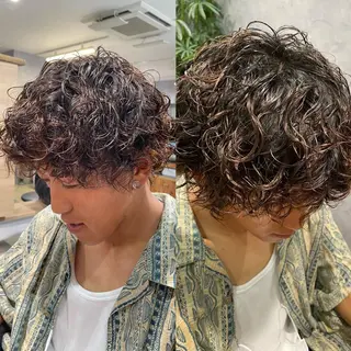 ショート パーマ メンズ 黒岩 梨沙のヘアスタイル