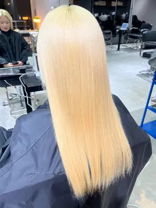 カラー 心斎橋/ブロンド/ ペールカラー/あみかのヘアスタイル