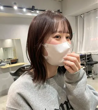 ミディアム カラー 【arc】Ruri コテ巻き風パーマのヘアスタイル