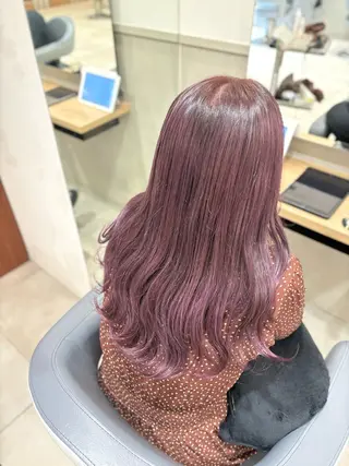 ロング カラー ヘアアレンジ miwa♡暖色カラー 盛れる顔周り.ヘアメのヘアスタイル