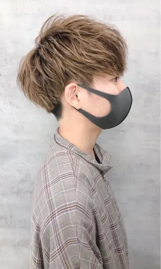 ショート カラー パーマ メンズ ［銀座］淡色 ラベンダー🫧大村のヘアスタイル