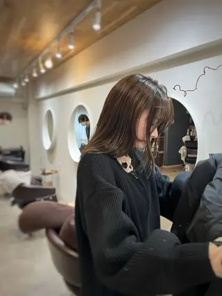 セミロング カラー CLOVE所属・下石怜子/レイヤー/ 透明感カラーのヘアスタイル