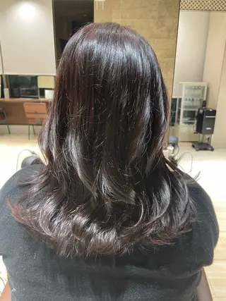 セミロング 艶カラー/アレンジ/ はまぐちうみのヘアスタイル