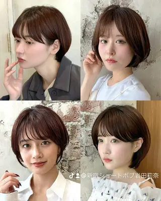ショート カラー 💍新宿ショート 💍岩田莉奈のヘアスタイル
