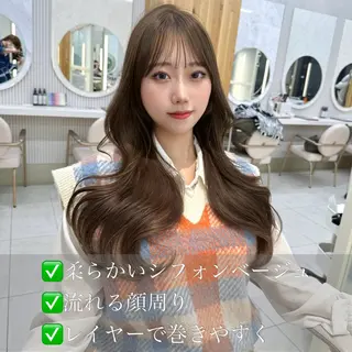 ロング カラー 🇰🇷韓国風くびれ ヘア🇰🇷中村優大のヘアスタイル