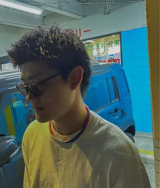 ショート カラー パーマ ヘアアレンジ メンズ キッズ アイブロウ Cut House Shiomi所属・🔥メンズ専門🔥 Ayutoのヘアスタイル