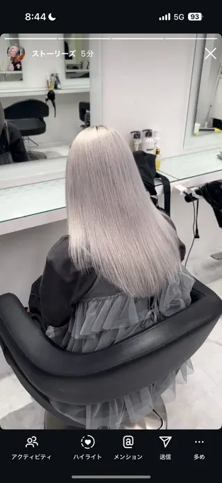 ロング カラー ヘアアレンジ ハイトーン艶カラー 🤍ゆうひのヘアスタイル