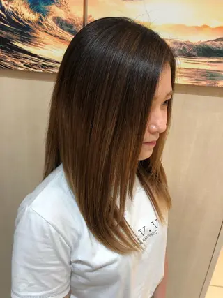 ミディアム パーマ 韓国ヘアメイク🎀/ 縮毛矯正✨山本媛香のヘアスタイル