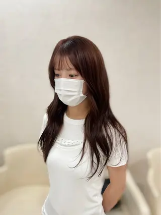 ロング カラー 透明感ワンカラー🎀 レイヤー/AOのヘアスタイル