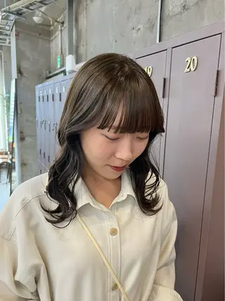 セミロング パーマ/オリーブ/ 酸性ストレート/ゆなのヘアスタイル