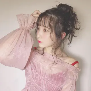 セミロング ヘアアレンジ 店長/mao/ 前髪/顔周りカットのヘアスタイル