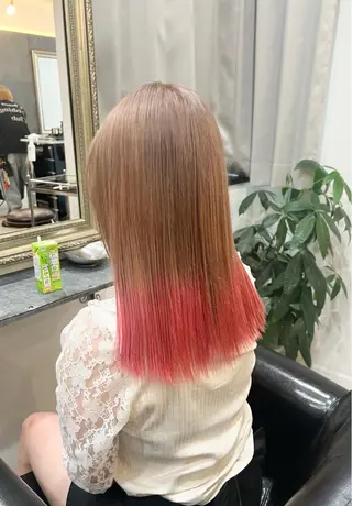 セミロング カラー LEBEN所属・和夢/メンズカット/ パーマ/ハイトーンのヘアスタイル