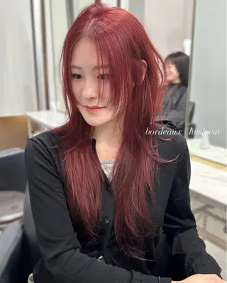 ロング カラー ヘアアレンジ 🫧🇰🇷韓国ヘア レイヤー🐺Yutaのヘアスタイル