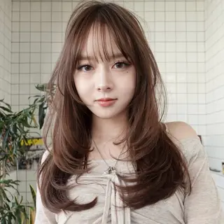 ロング カラー レイヤーカット ボブ　渋谷のヘアスタイル