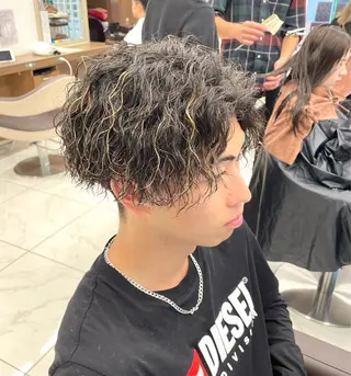 ショート カラー パーマ メンズ 【メンズ特化】 池田大成✂︎のヘアスタイル